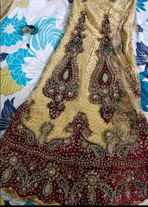 Embroidered Red Saree