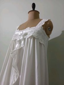 White Lace Trim Nightgown