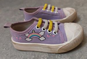 Babyhug Cute Purple Unicorn Rainbow Sneakers