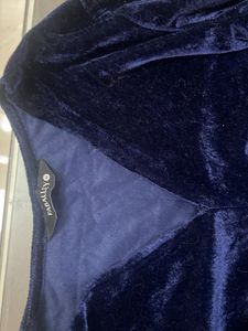 Elegant Blue Velvet Dress