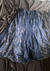 Navy Blue Long Indian Skirt