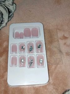 Elegant Press-On Nails with Gems