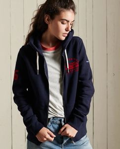 Superdry Navy Hoodie with Red Logo NWT