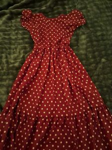 Chic Red Polka Dot Midi Dress