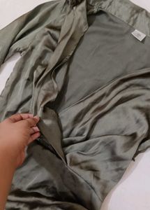 Satin Ruched Mini Dress
