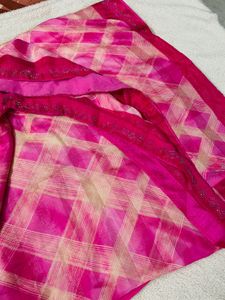 Beautiful Pink Saree With Stones 🩷