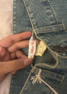 Y2k Bohochic blue jeans w beige lace