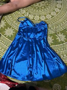 Stunning Blue V-Neck Midi Dress