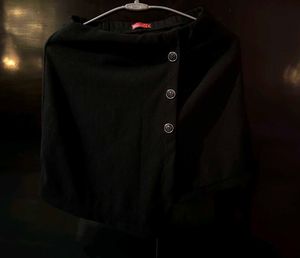 Black Skort with Buttons