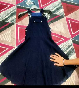 Navy Blue Pinafore Dress