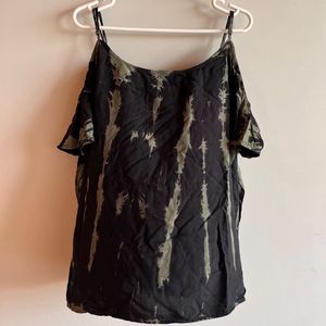 Tie Dye Cold Shoulder Top