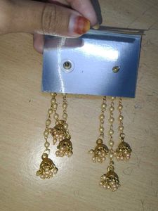 Ethnic Jhumka Earrings golden latkan jhumki