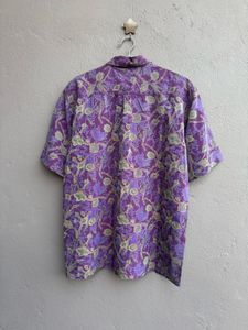 Purple Floral Short Sleeve Shirt