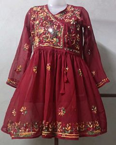 Beautiful Red Embroidered Kurta Set