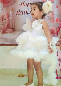 Adorable White Princess Dress with hand gloves and