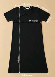 BLACK ASYMMETRIC NECKLINE SHORT SLEEVE MIDI DRESS