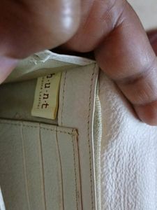 Hunt White Genuine Leather Wallet