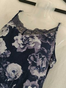 Floral Cami Top with Lace Trim