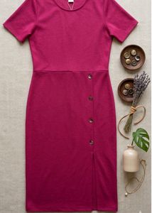 Magenta Midi Dress