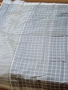 Grey Colour Checked Saree