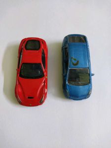 Majorette Blue Toyota Prius and Bburago Ferrari F1