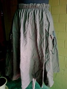 Olive Green Cargo Pocket Skirt