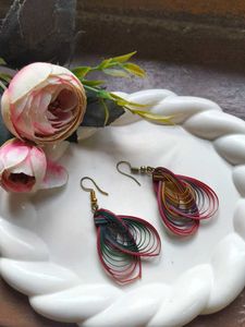 Handmade Bamboo Heart Shape Earings