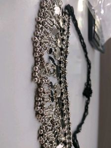 Ethnic Silver Black Choker Necklace