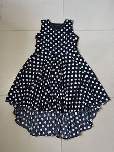 Chic Polka Dot High-Low Dress