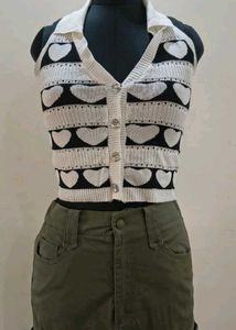 Cute Heart Knit Cardigan