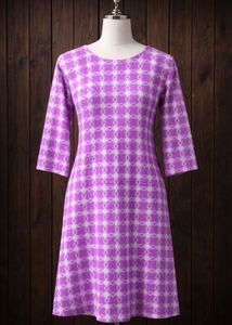 Chic Purple Geometric Print Dress