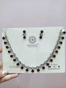 Black Stone Necklace &amp; Earring Set