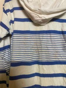 Striped Hoodie With Blue Top