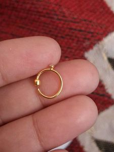 Dainty Gold Nose Hoop with Diamond Accent
