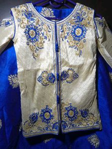 Exquisite Blue &amp; Gold Embroidered Lehenga Choli Se