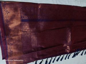 Elegant purple copper Sitlk Saree with Intricate W