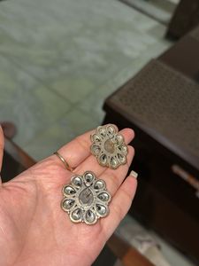 Oxidized Earrings with free Maang Tikka