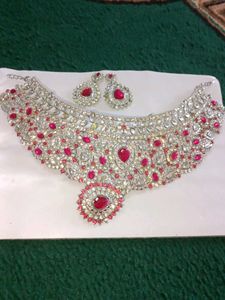 Elegant Silver & Ruby Jewelry Set