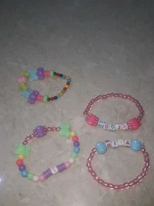 Set of 2 Beaded Bracelets customized names