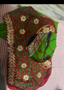 Heavy Designer Green Party Wear Saree with blouse