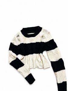 Striped cropped sweater