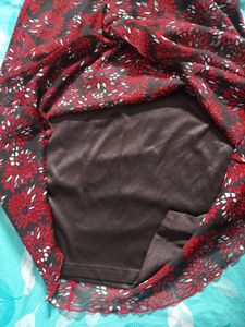 BIBA Red Floral Print Kurta