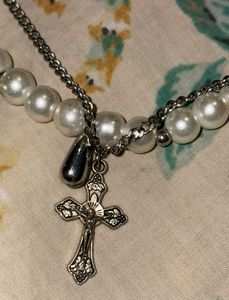 3 necklaces Gothic Pearl Necklace