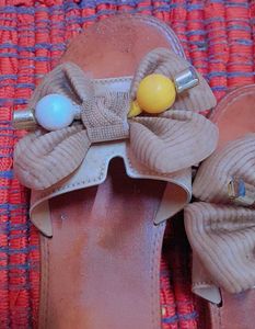 Cute Bow Accent Flipflops Slides