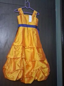 Girls' Occasion Dress - Yellow & Purple