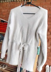 Cozy Cream Lace Trim Sweater