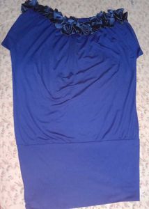Royal Blue Floral Embellished Top