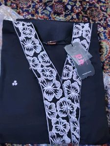 Black &amp; White Embroidery - 2 Piece Set