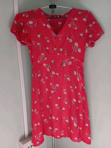 Myntra Tokyo Talkies Floral Print Red Dress