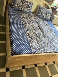 Blue &amp; White Polka Dot Bed Sheet Set